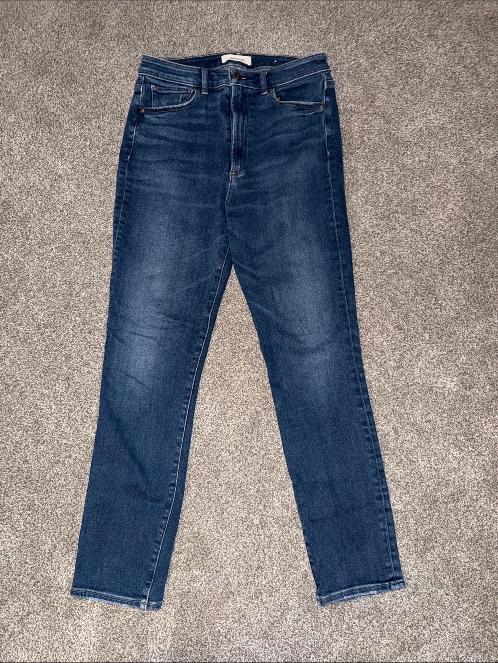 Women's Straight Leg Jeans in Dark Blue Denim